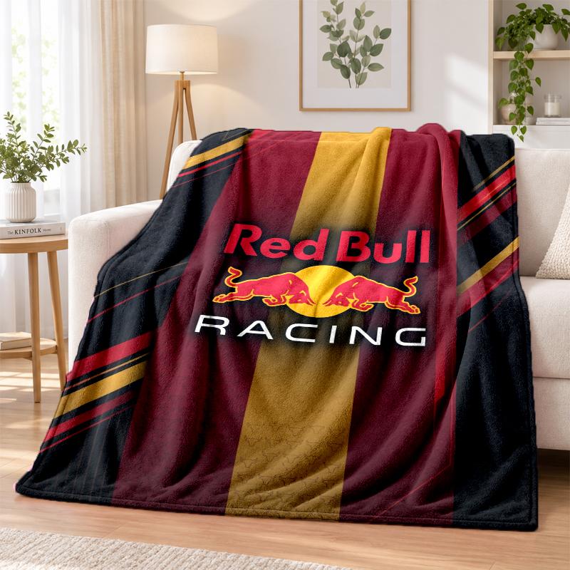 Red Bull Racing Printed Flannel Blanket Warm Comfort Bed Throw For Indoor Home Decoration