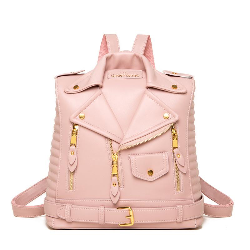 

Backpack new 2025 Korean version fashion personalized bags women Internet celebrity rivet trend large capacity travel backpack рожевий
