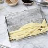 with Wood Handle Rolling BBQ Grill Mesh Basket Stainless Steel Grill Rotisserie Basket  Picnic