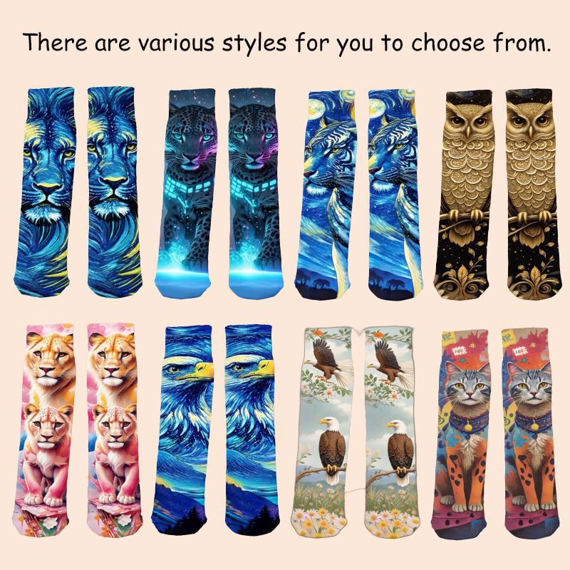 Funny Animal Socks Cat Dog Socks for Men Women Teens Christmas Gift Adult Women Men Teens Gag White Elephant Gifts