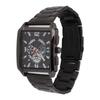 Men Quartz Watch Quadrate Shaped Accurate Time Calendar Stainless Steel Strap Watch for Daily Use