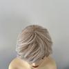 Women Natural Short Wavy White Gradient Wig Rose Net Synthetic Curly Wigs