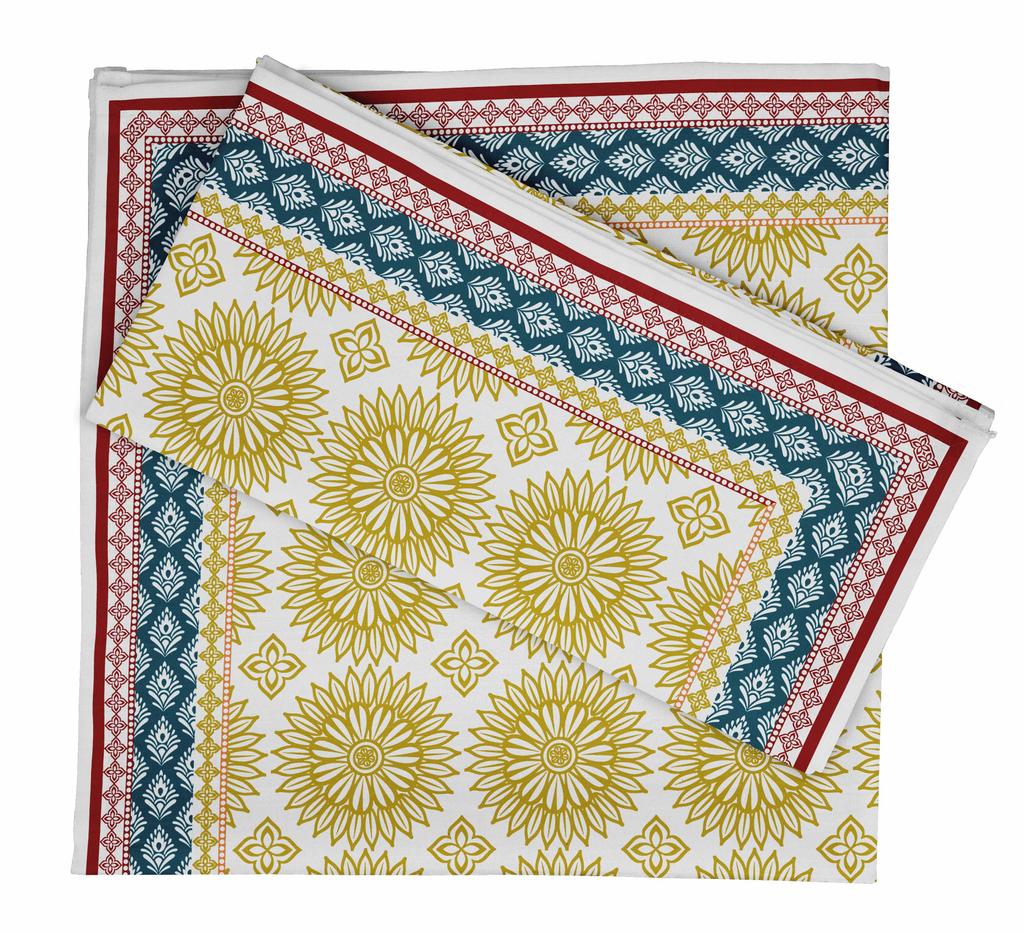 Vargottam Luxury Collection Dinner Table Linen Decor Cotton Napkin Printed Fabric Reusable Napkins Set Of 12, 20   X 20   - Watercolor