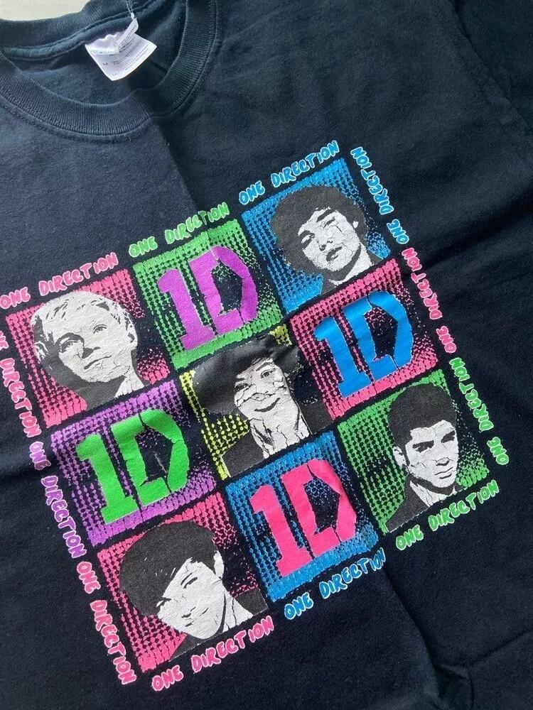 One Direction 1D Boy Band Graphic Black Color Unisex Tshirt Reprint S-5XL Unisex T-Shirt XXXXL