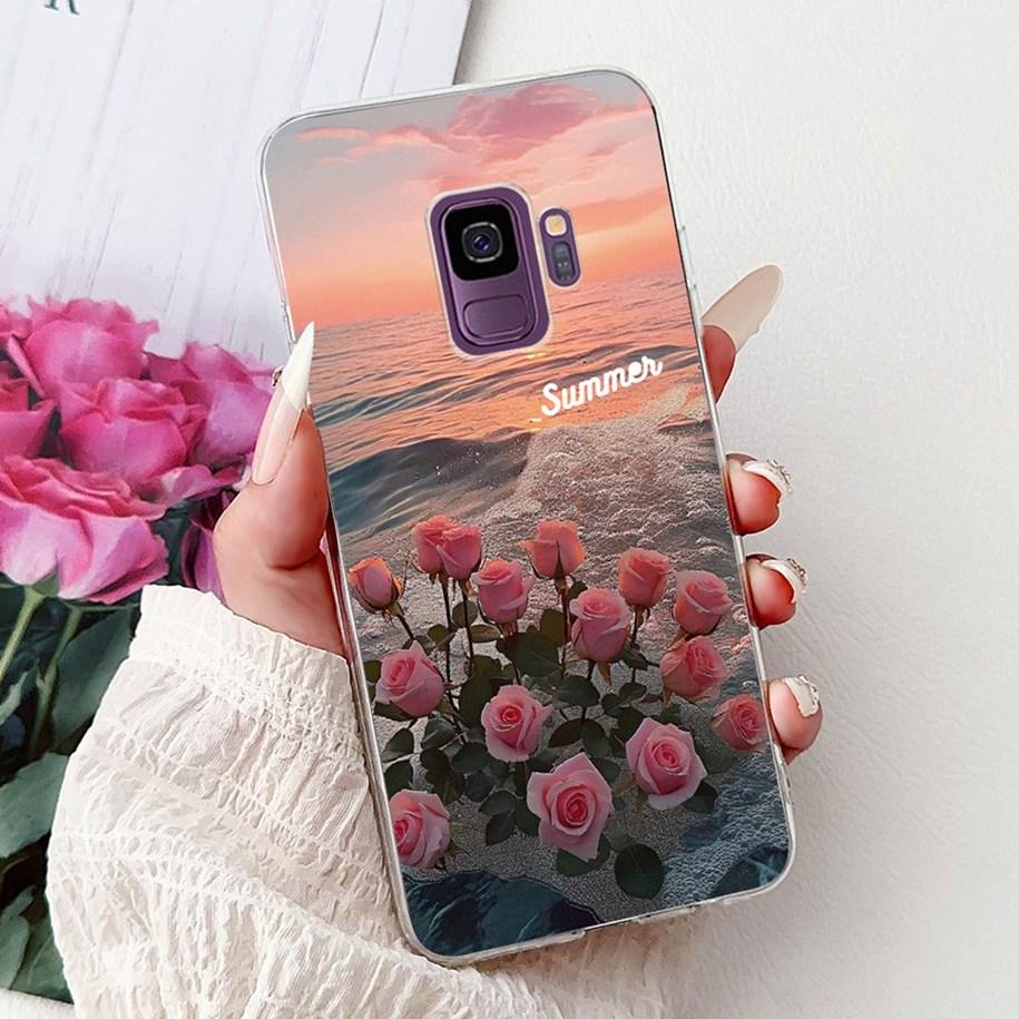 For Samsung Galaxy S9 Case SM-G960F Cover Fashion Flower Soft Slim Back Cover For Samsung S9 Plus S 9 GalaxyS9 S9+ SM-G965F Capa