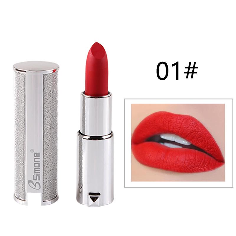 BSIMONE mała srebrna tubka matowa szminka szminka odżywcza nawilżająca antyadhezyjna szminka do makijażu