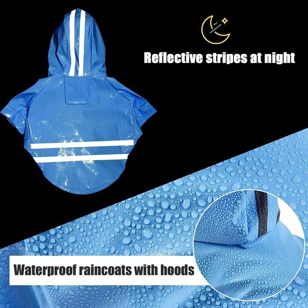 Reflective Dog Rain Cloak Towable Small Dog Clothes Windbreaker Pet Rain Jacket  Corgi