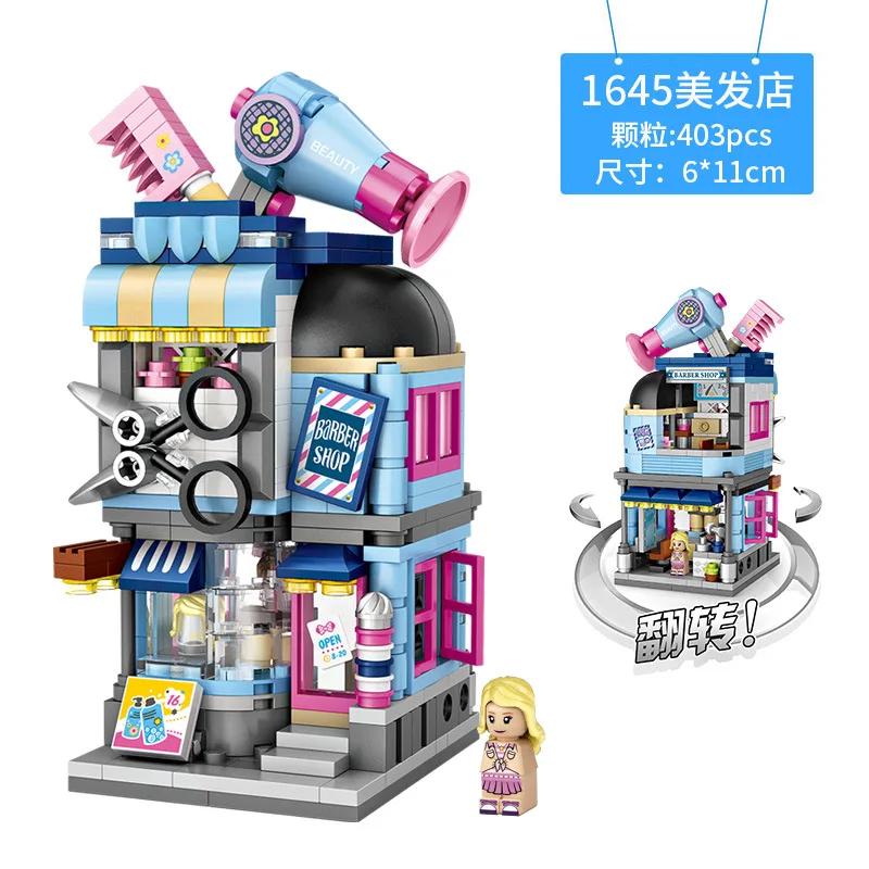 LOZ Blocks FUN Ideas Mini Street Store Toy Small Flower Pisa Shop Brinquedos MOC City House Food Building Bricks Girl Gifts