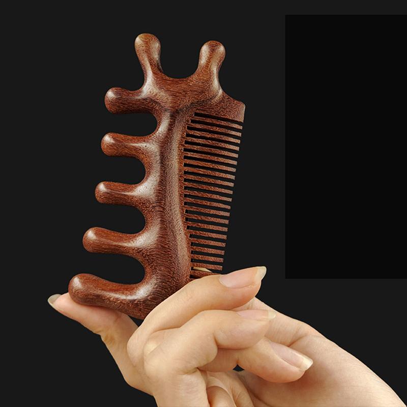 3 In 1 Meridian Massage Comb Sandalwood Comb Meridian Anti-Static Styling Comb Blood Circulation Massage Tool Gua Sha Tools