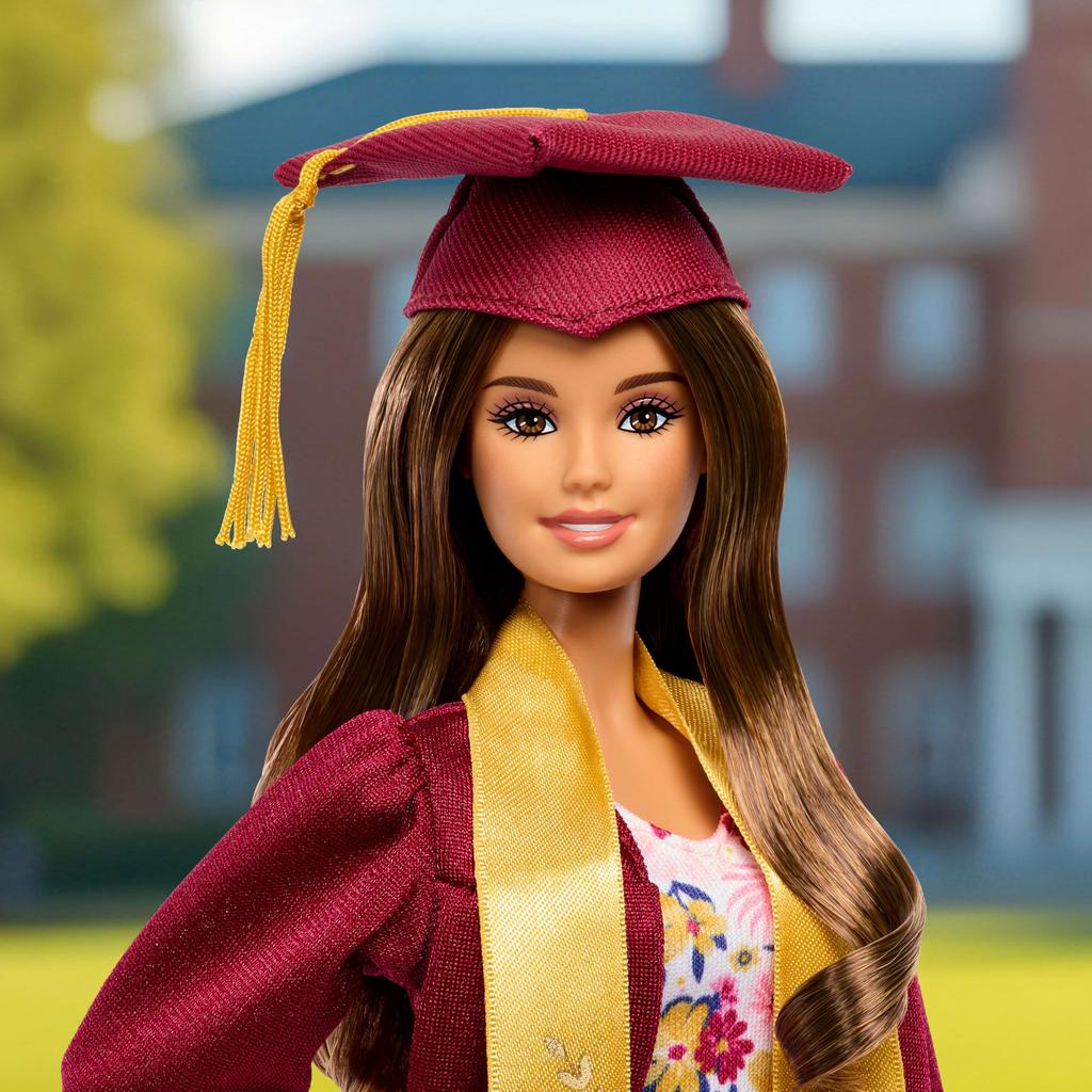 barbie Signature Graduation Wishes Doll with Maroon Gown and Cap (Model JJX81)