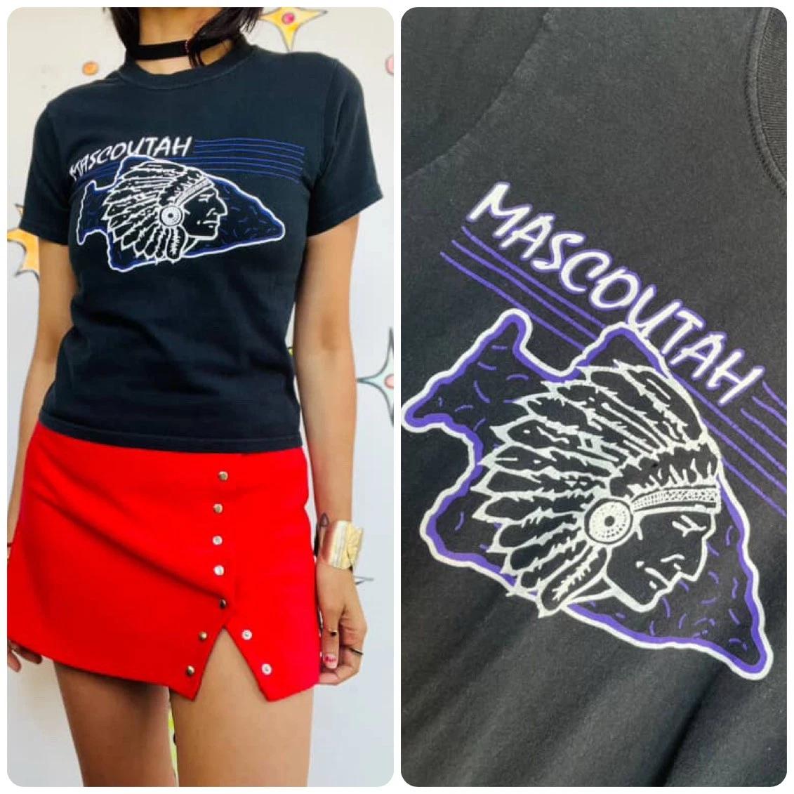 Vintage Souvenir Graphic Baby Tee Black Retro Whimsy Grunge Crop Top T-Shirt XS S