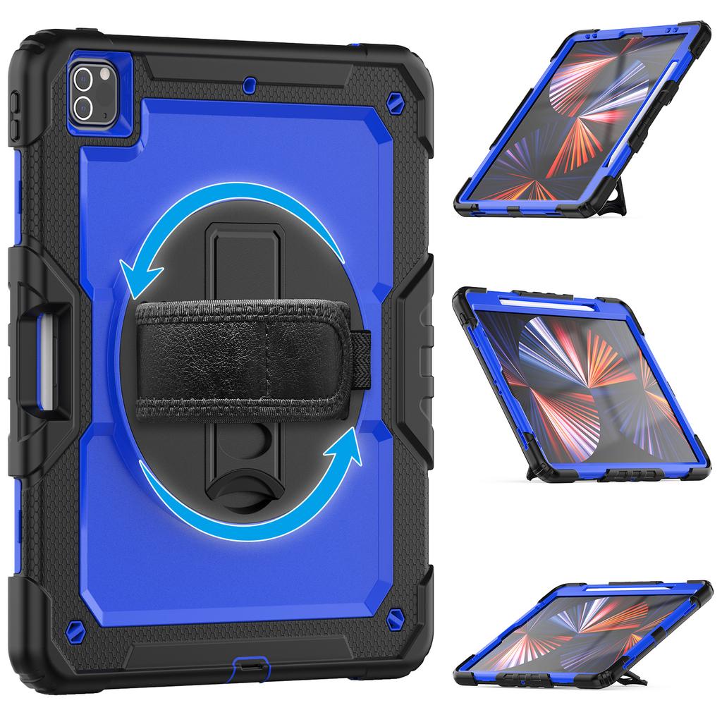 Armor Stand Case Universal for IPad Pro12.9 2018 2020 2021 2022 3rd 4th 5th 6th Gen Hybrid Cover with Screen Protector 3-Layers