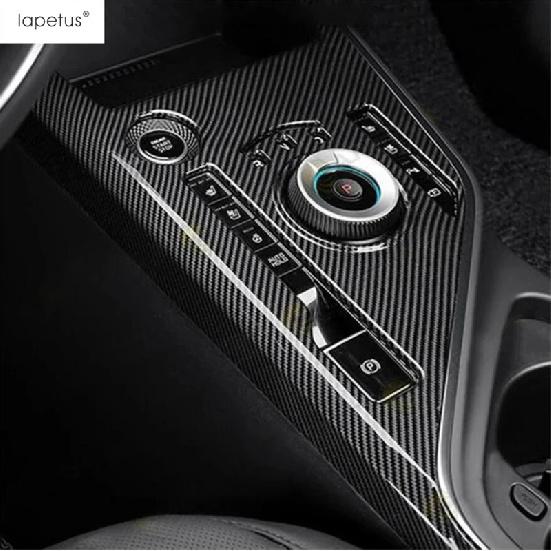 Console Centrale Fibre de Carbone Panneau Levier de Vitesse Cadre Multimédia Cache Décoratif Garniture Accessoires Intérieur Pour Kia Niro EV - 2025