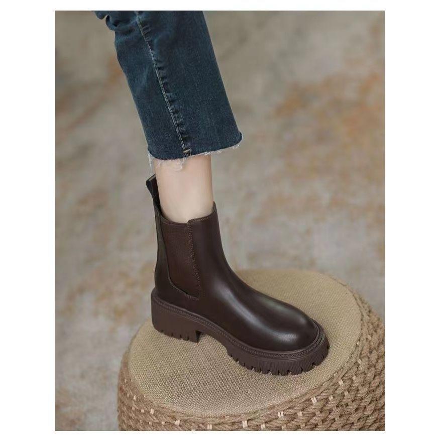 Martin boots autumn and winter versatile 2025 new British style French small short boots thin boots Chelsea boots ins tide