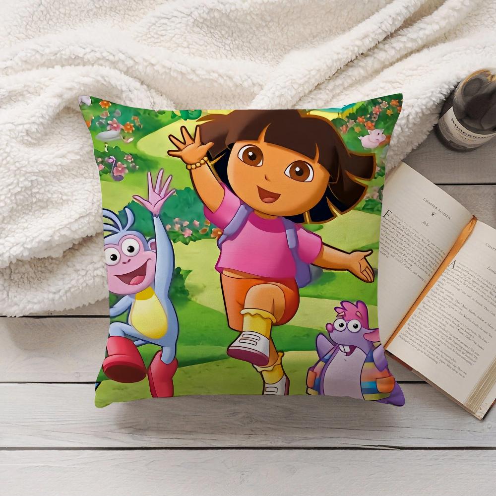 Cartoon D-Dora The E-Explorer Pillow Case Home Decoration Cushion Cover Suitable For Bedroom Car Office Sofa