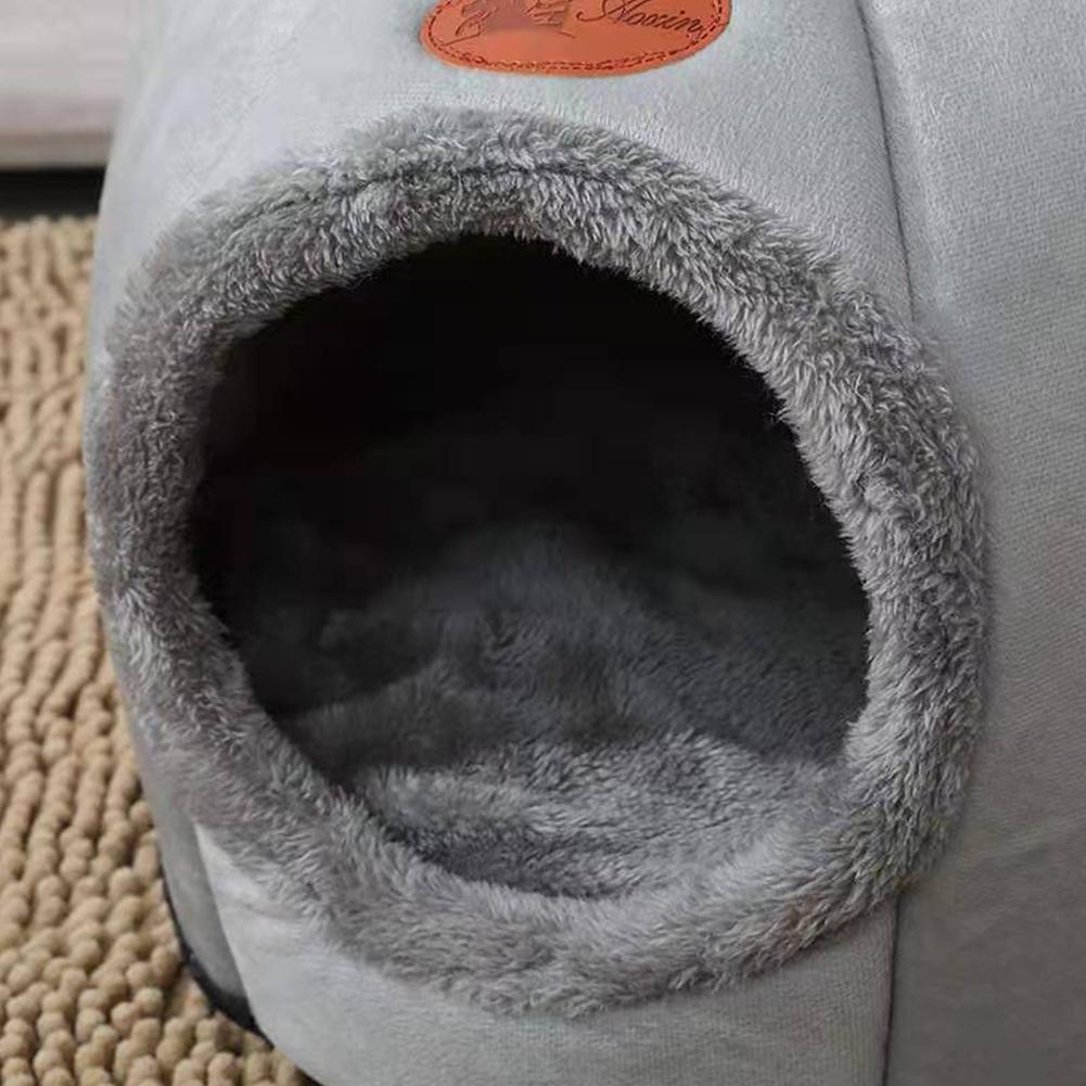 Semi-enclosed Small Dog House Breathable Soft Cute Kitten Basket Lightweight Plush Cat Nest Comfortable Removable Cozy Pets Bed