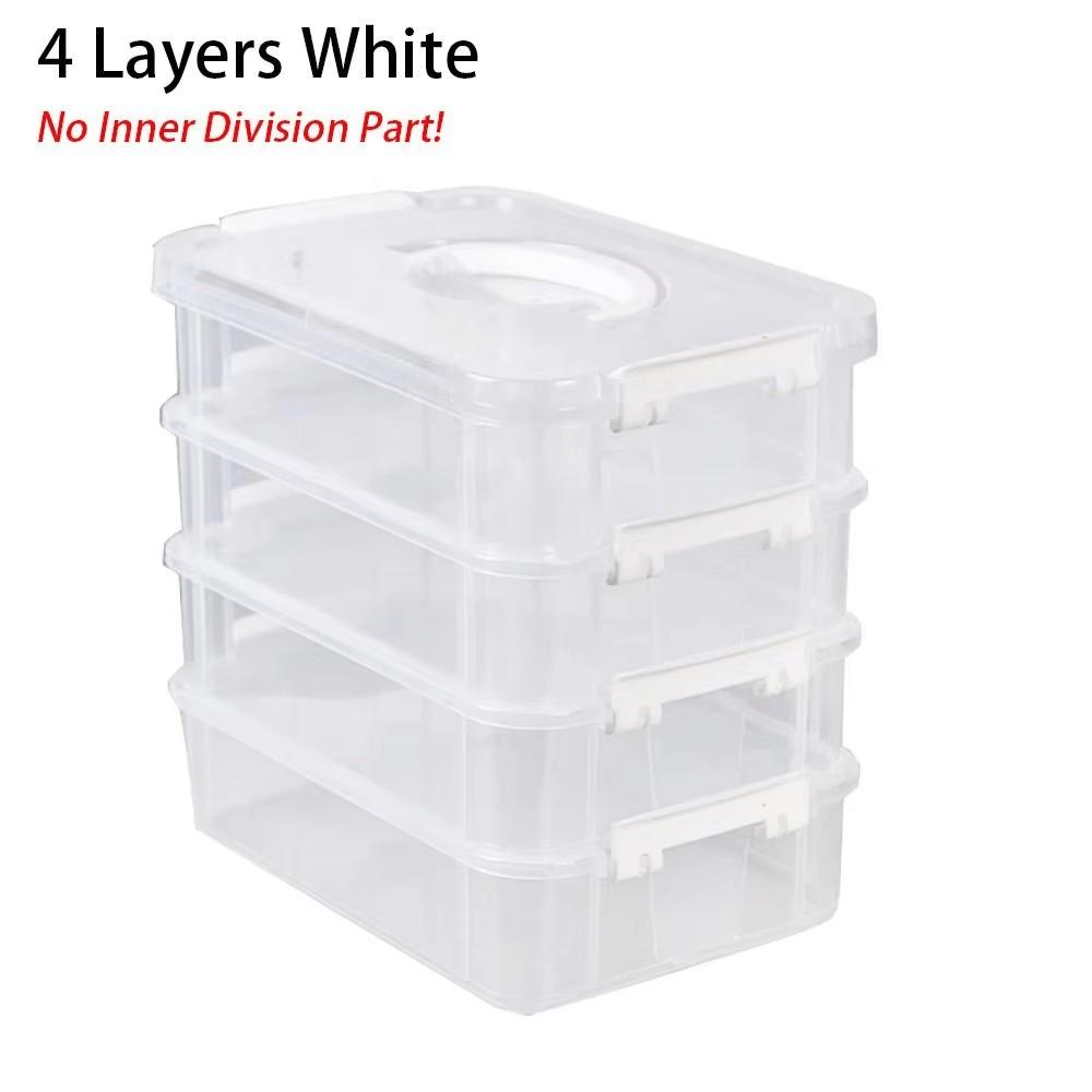 4pcs Extra Large Stackable Clear Plastic Storage Boxes with Lid, Large Capacity Household Containers, Multipurpose Organizer