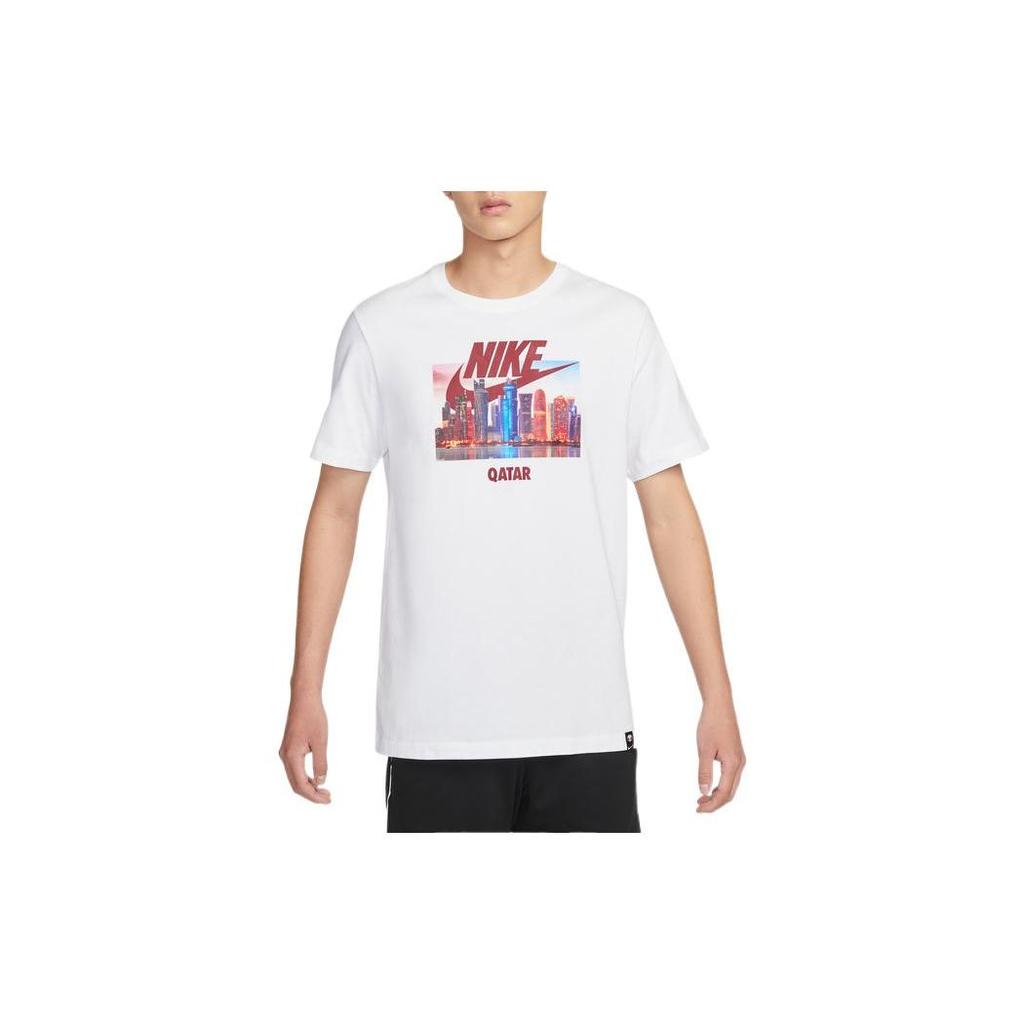 Nike Solid Color Logo Print Crew Neck T-Shirt Men Tops White DX4170-100