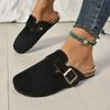 Zoccoli con Fibbia Intrecciata Dorata da Donna  Scarpe Mules Estive a Punta Chiusa con Suola in Sughero Donna Tacco Basso Antiscivolo Mezza Pantofola
