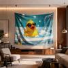 Duck Bath Tapestry  Yellow Rubber Duck Bubbles Fun Art Polyester 5161 In for Bedroom or Dorm