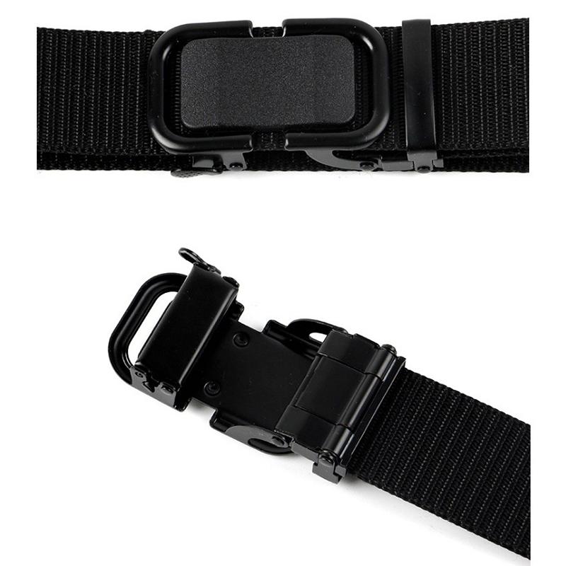 Men'S Belt Automatic Metal Buckle Imitation Nylon Webbing Outdoor Work Belt Toothless Automatic Buckle Casual Sports Canvas Belt
