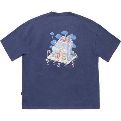 Li Ning X Phil Hackett Kollaboration Briefdruck Atmungsaktiv Vielseitig Kurzarm T-Shirt Unisex Oberteile Tiefblau AHSVB19-4