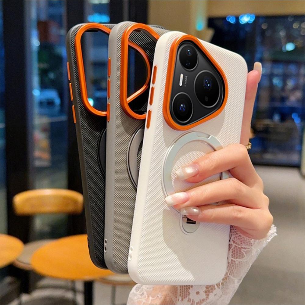 Magnetische Telefoonhoes voor Huawei Pura 90 Pro Max Pura80 Ultra P70 Pro Plus Mate 80 Draaibare Beugel PU Leer Beschermhoes