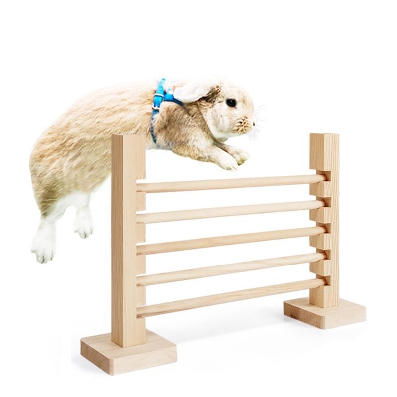Hamster Obstacle Hurdle Obstacle Rabbit Toy Wood Jump Bar for Hamster for Guinea Pigs, Gerbils Molar Toy Hurdle
