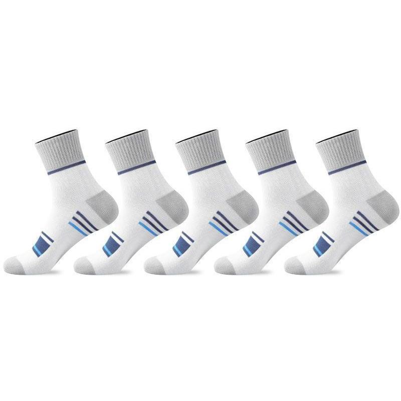 1/5/10 Paar Herren Gestreifte Mid-Calf Sportsocken Atmungsaktive Socken Freizeitsocken