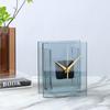Minimalist Crystal Glass Clock Nordic Style Square Table Clock  Desk Decoration