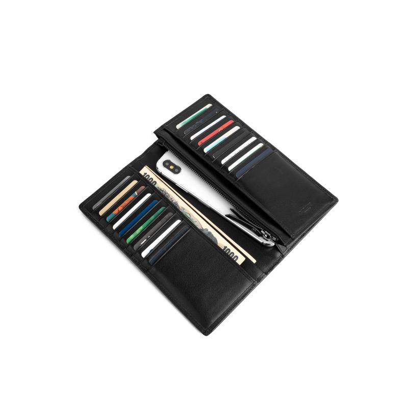INJOYLIFE Genuine Cow Leather Wallet, Wallet Men's Black 051100051