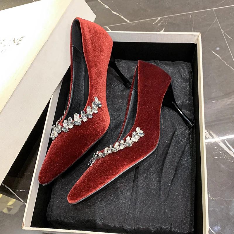 Ladies Shoes 2025 Shallow Women's High Heels New Crystal Office and Career Sexy Plus Size Best Seller High Heels Zapatos