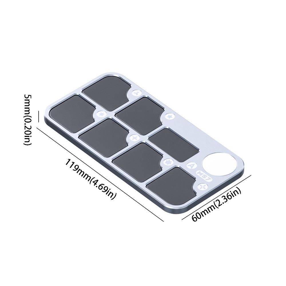 Aluminum Zinc Zinc Alloy Frame Magnetic Screw Storage Tray Aluminum Zinc Zinc Alloy Storage Tray Mobile Phone Repair серый