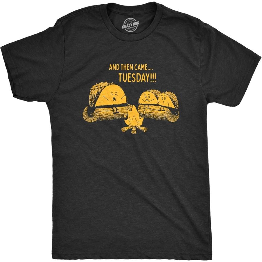 Мужская футболка Taco Tuesday Ghost Story Смешная мексиканская еда Костер Графическая футболка S