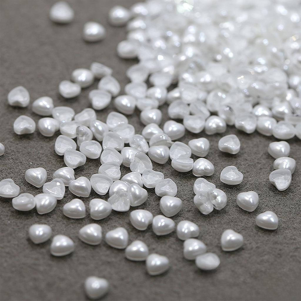 New Flat-Back Pearl Nail Jewelry Australian White Heart & Star Shaped Pearls DIY Nail Art Decorations