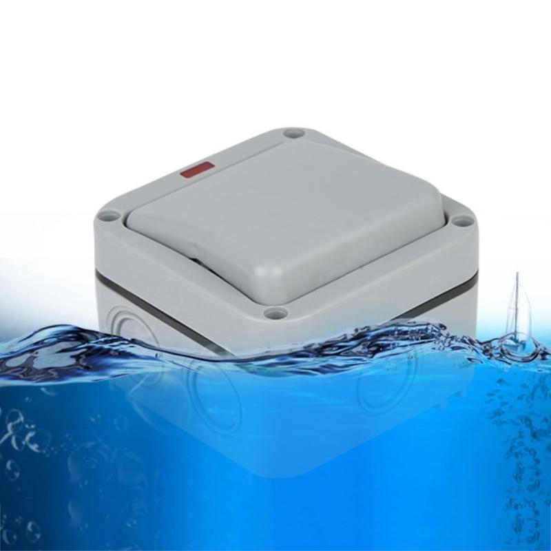 MP12 Weatherproof Outdoor Switch Outdoor Garden External Wall Switch 1 Gang Push Button SPDT Switch Wall Switch Socket