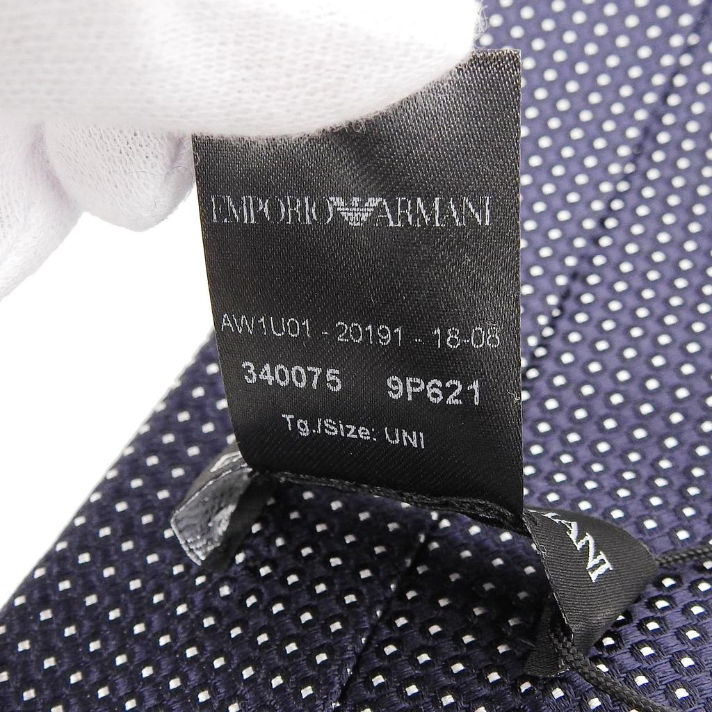 Pristine EMPORIO ARMANI tie Dot Pattern Navy silk mens 340075 Used