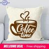 Office Sofa Cushion Cover Coffee Time Cushion Cover Pillow Decorative Printed Pillow Cover Home Furnishings