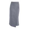 2026 autumn and winter flower gray high-waisted skirt women's niche irregular split fork medium and long commuter temperament a-word skirt