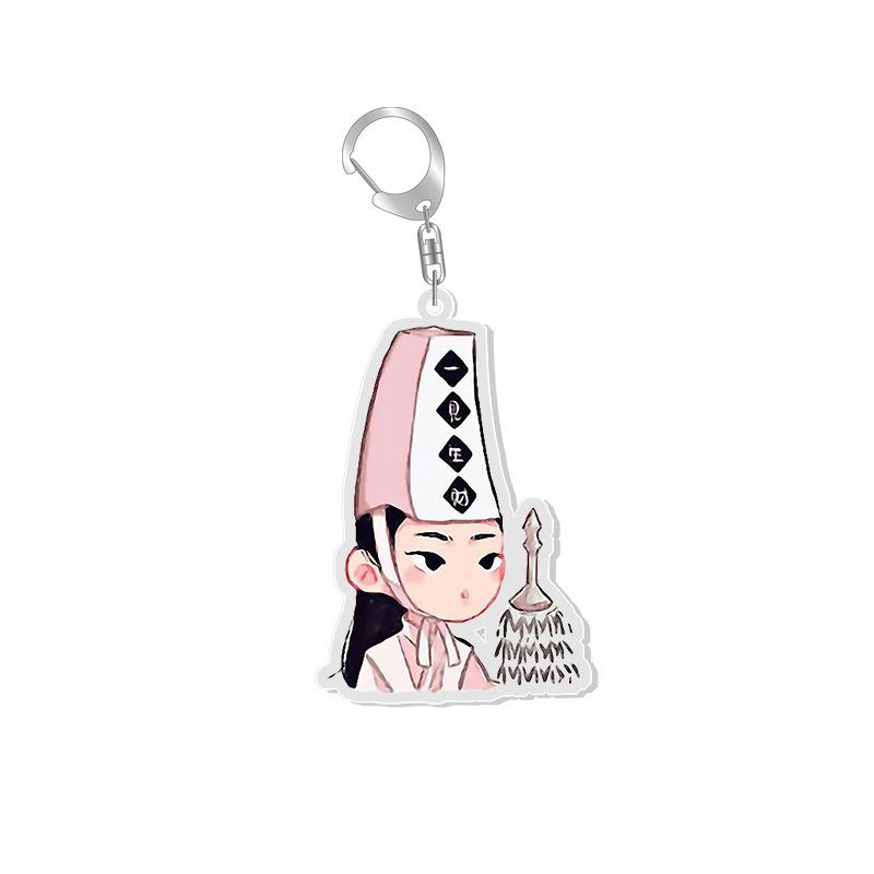 Ehrenwort Schlüsselanhänger Shan He Ling Niedliche Figur Wen Kexing Zhou Zishu Anhänger Schlüsselanhänger Damen Schlüsselring Schmuck Geschenke