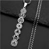 Stainless Steel Hollow Pendant Necklace with Long Sweater Chain - Fashionable and Stylish Design