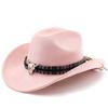 Classic suede brim western cowboy hat for men and women - outdoor travel hat with rolled brim, ethnic style fedora, felt hat