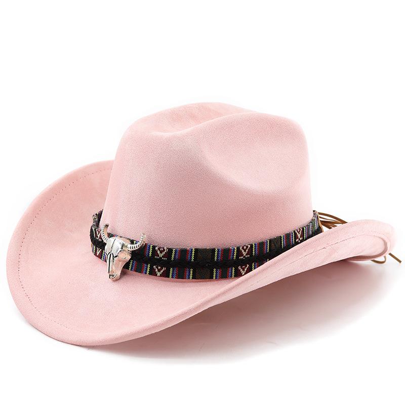 Classic suede brim western cowboy hat for men and women - outdoor travel hat with rolled brim, ethnic style fedora, felt hat