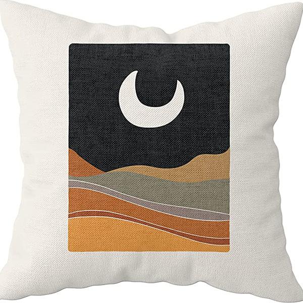 Abstract Pillowcase Sunset Sunrise Line Modern Art Minimalist Living Room Sofa Bay Window Pillow Geometry