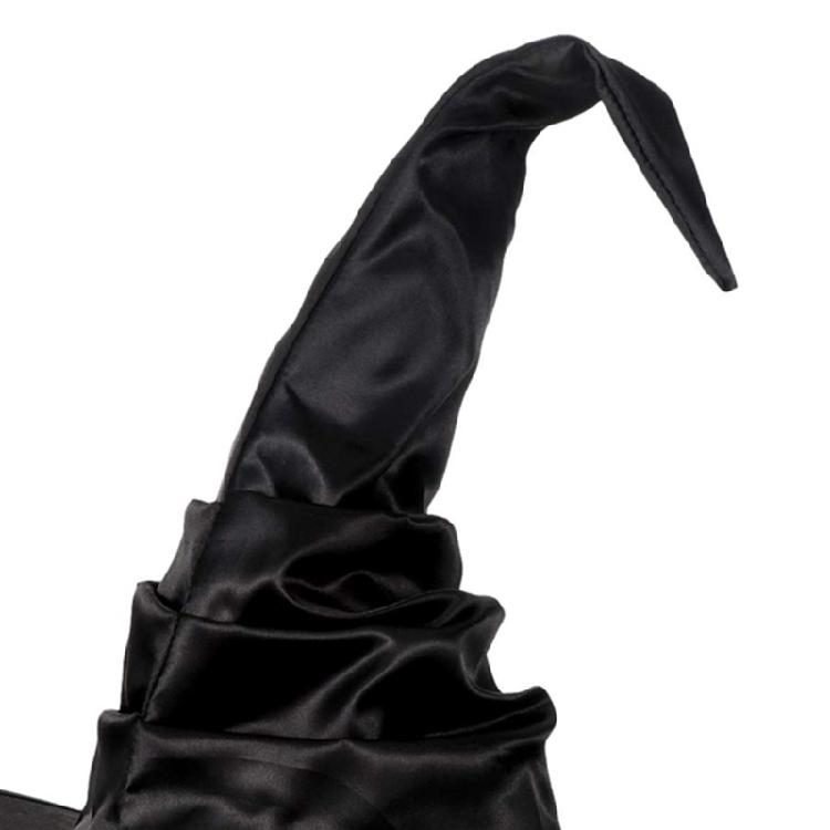 Creative Black Folds Wizard Hat Angled Witch Hat Popular Witch Costume Hallo