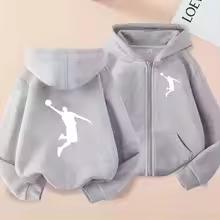 Children's Zip-Up Basketball Sweatshirt Fashion Idol Star Hoodie Casual Sports Cardigan for Boys And Girls 3-12 Years Old