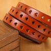 Belts for Women Geniune Leather Casual Designer Fashion High Guality Love Heart Eyelet Grommet Belts Solid Color