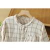 DIMANAF 2026 Plus Size Summer Women Blouse Shirts Tunic Oversize Loose Casual Cotton Lady Tops Vintage Plaid