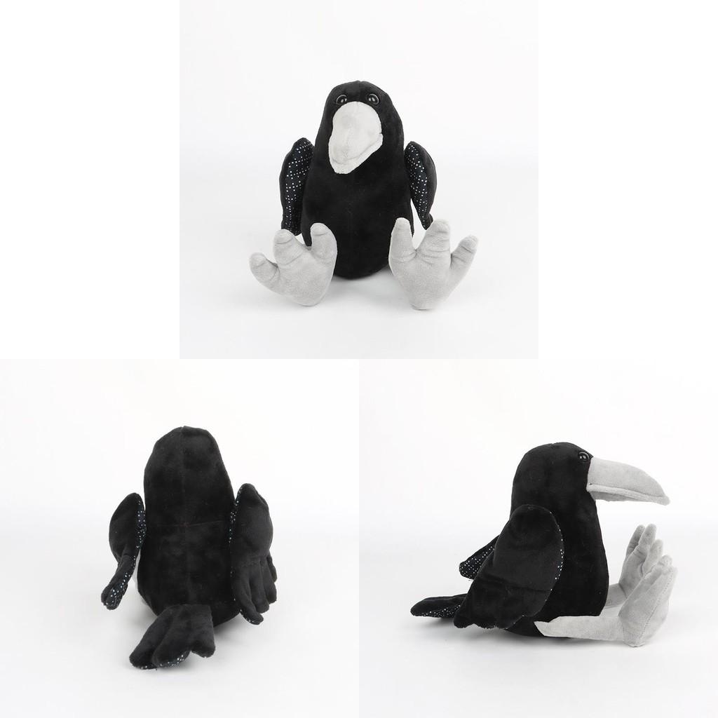 Black Crow Plush Birdie Toys Cartoon Stuffed Doll Decoration Kids 28cm Gift