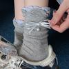 Spitze Perle Stapel Socken Nahtlose Socken Schleife Trendige Socken Sind Ballett Stil Kniestrümpfe